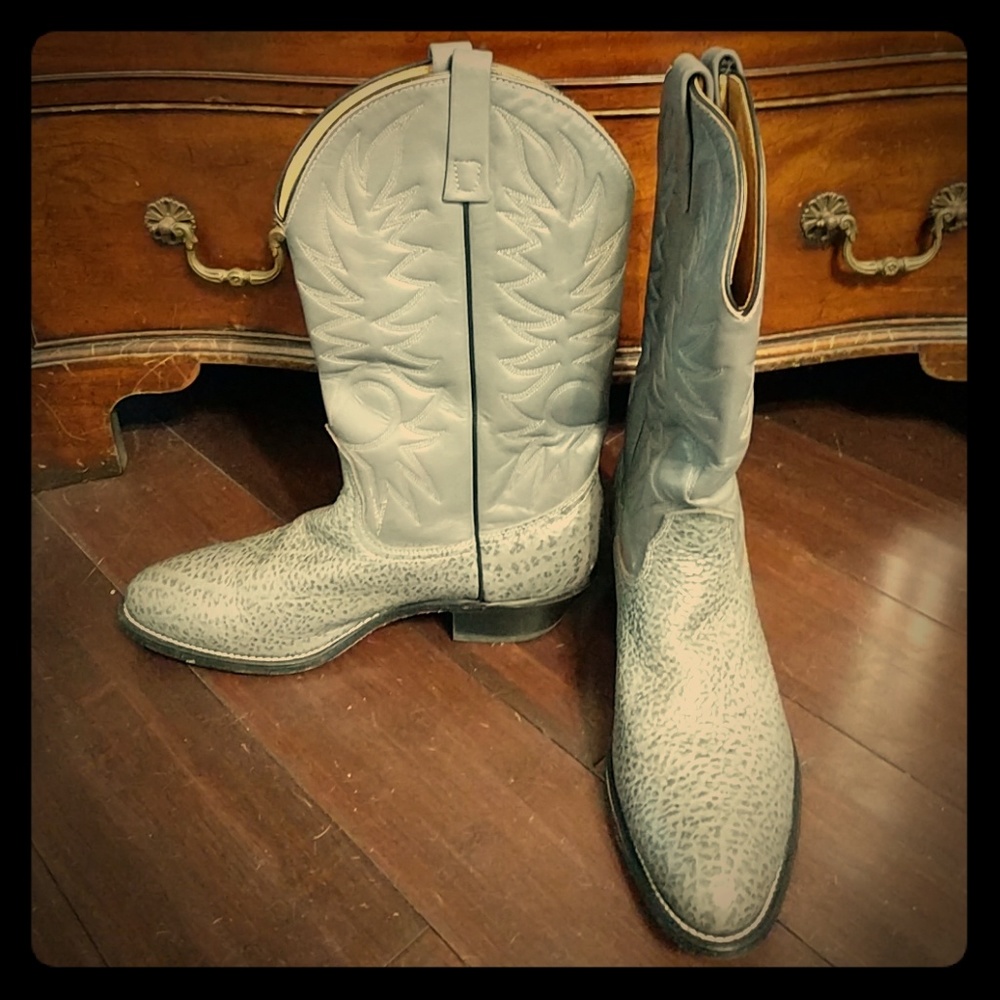 Mason Shoe Co. Gray Leather Western Cowboy Boots